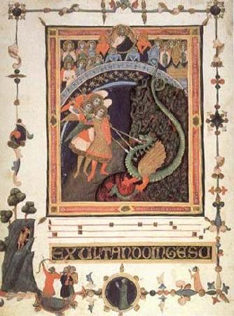Bonaguida, Pacino di Detail of the Apparition of Saint Michael Sweden oil painting art